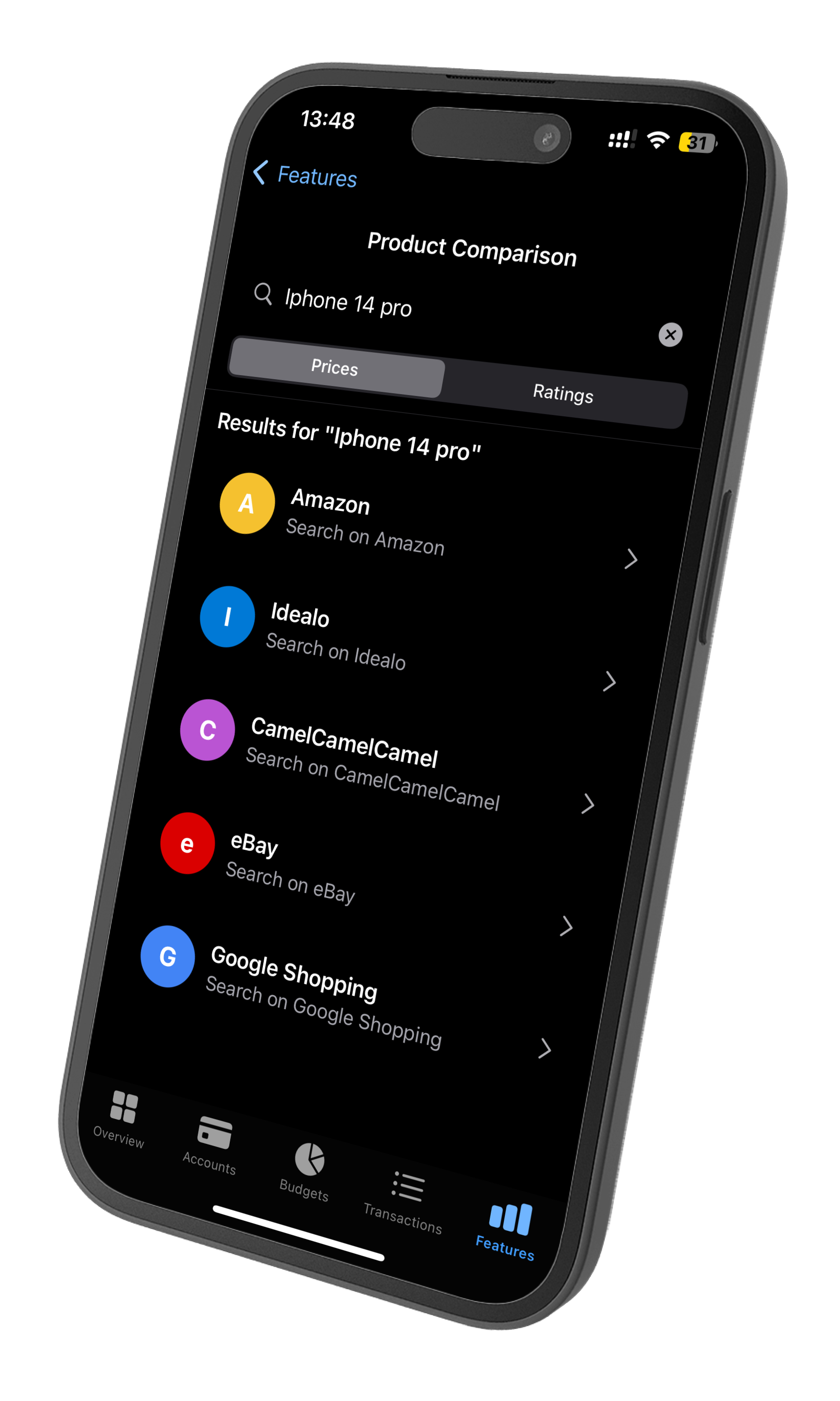Product comparison feature